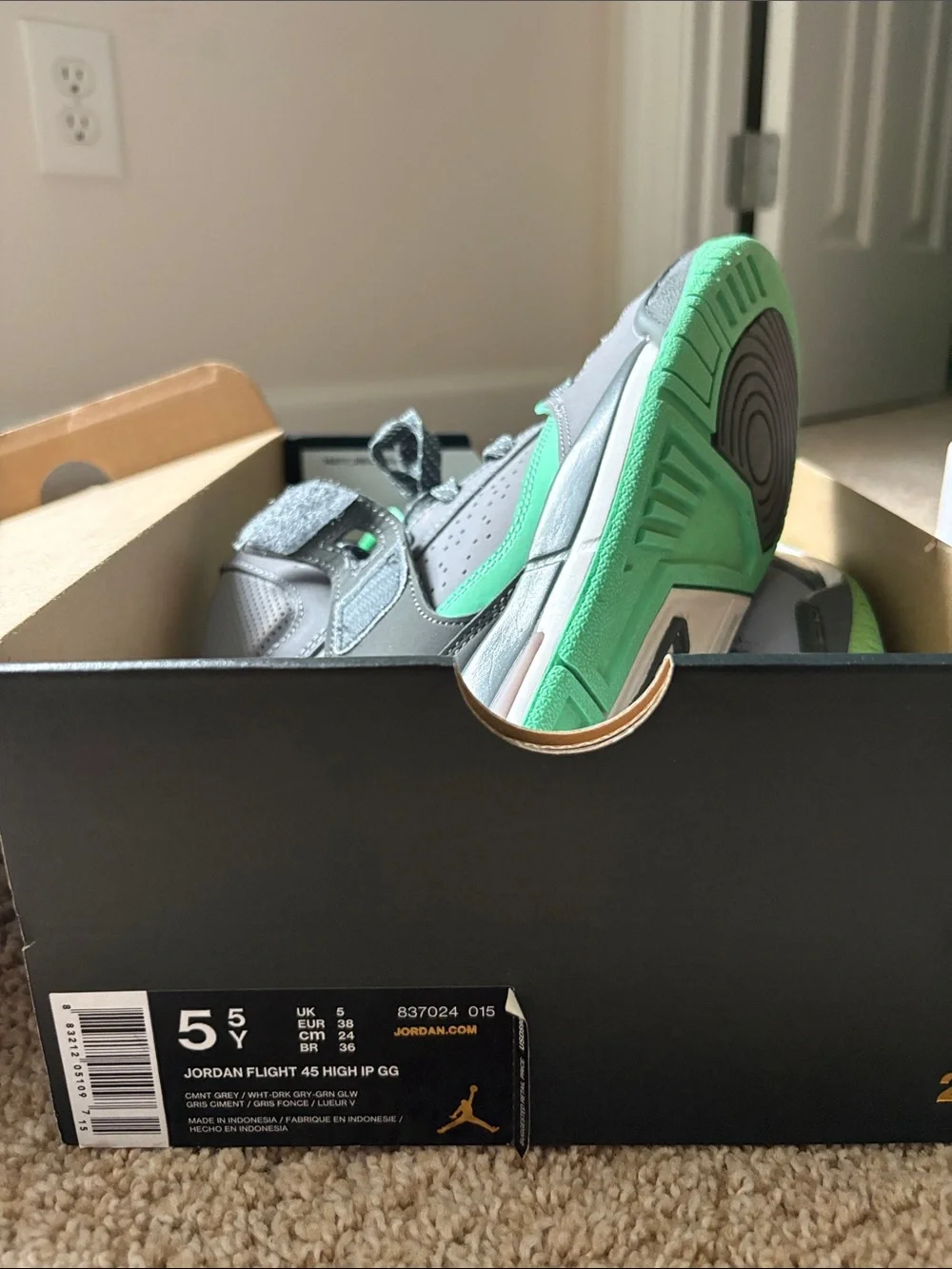 Jordan Gray and Mint Green Retro High-Tops